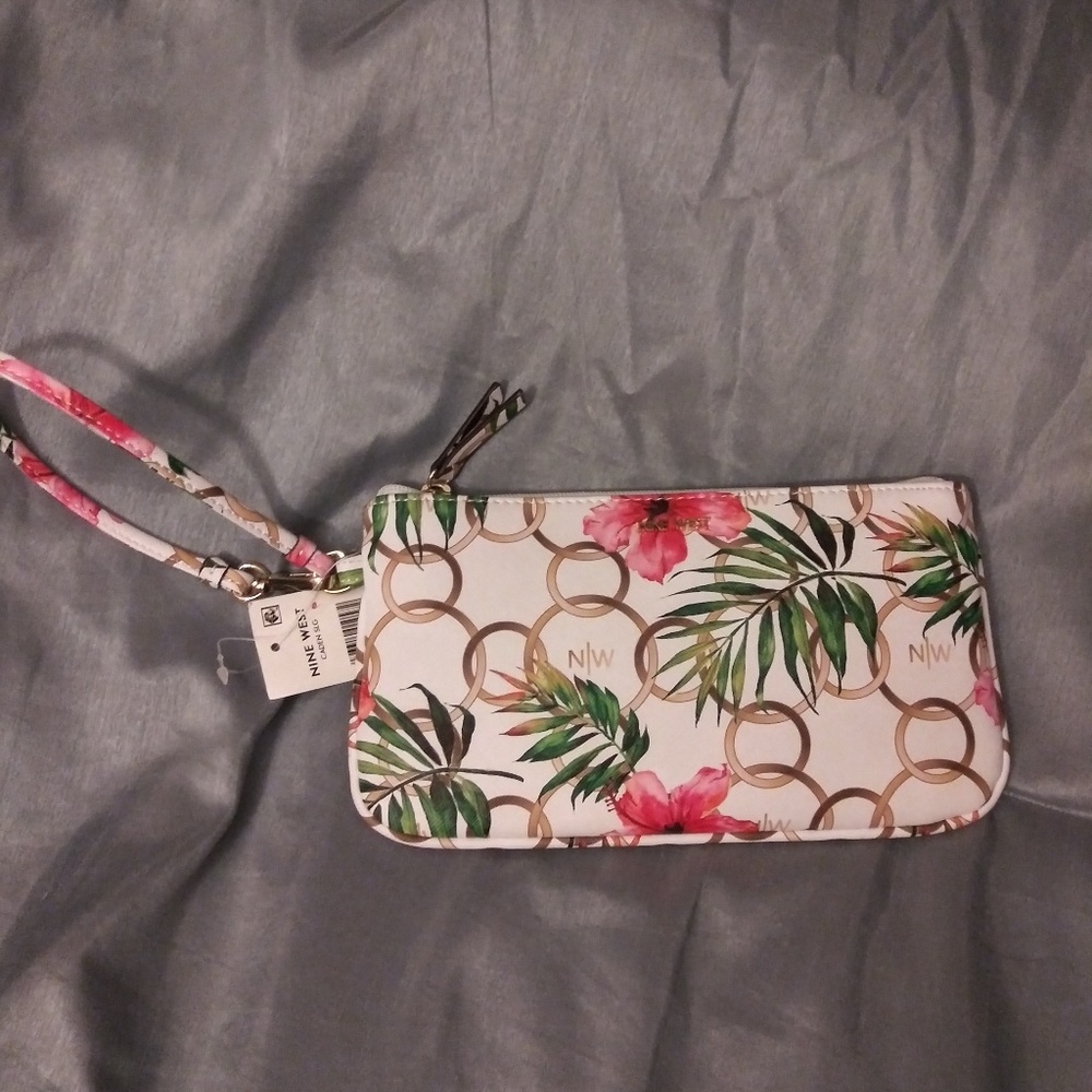 Nine West Tropical Print Wristlet/Clutch
